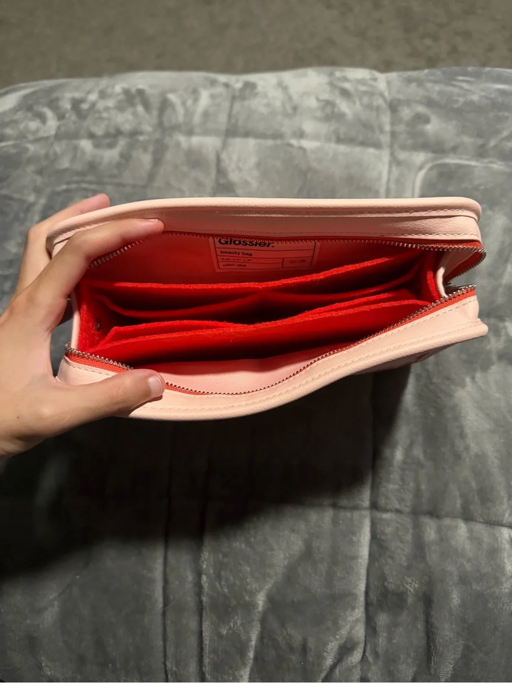 Glossier Pink Canvas Makeup Bag